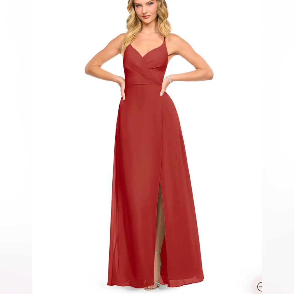 Azazie Davis Dress in Terracotta — Size 14 — wedding, bridesmaid, prom, etc….